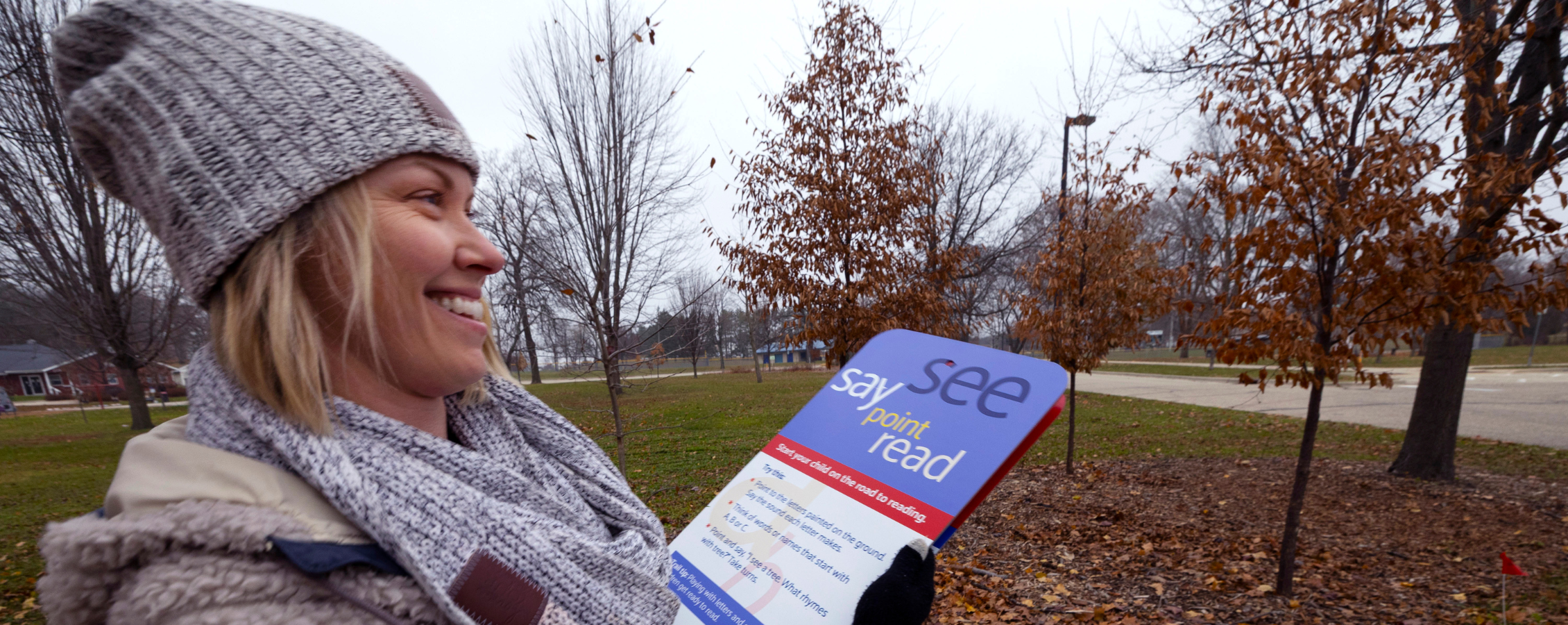 Photo: The trail was spearheaded by Jennalee Johnson, a lead teacher in the Children’s Center — an award-winning early childhood education and childcare program on campus.