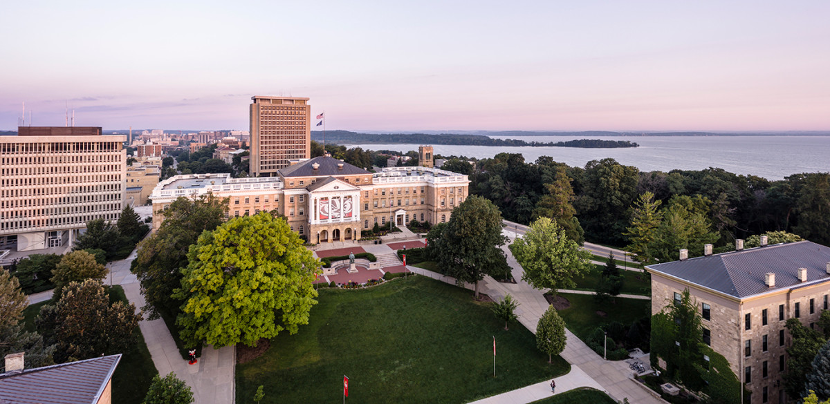 Aerial photo of UW-Madison campus
