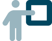 A person writing on a chalkboard