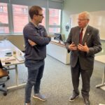 Universities of Wisconsin participants conversing at the May 2, 2025, Shared Governance Council meeting at the Pyle Center in Madison, Wisconsin.