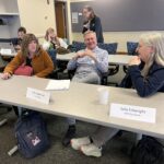 Universities of Wisconsin participants conversing at the May 2, 2025, Shared Governance Council meeting at the Pyle Center in Madison, Wisconsin.