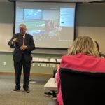 Universities of Wisconsin President Jay Rothman addressing the May 2, 2025, Shared Governance Council meeting at the Pyle Center in Madison, Wisconsin.