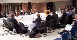 The Board of Regents convening in UW-Superior's Rothwell Student Center