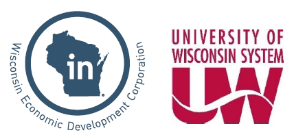 Logos for Wisconsin Economic Development Corporation and UW System